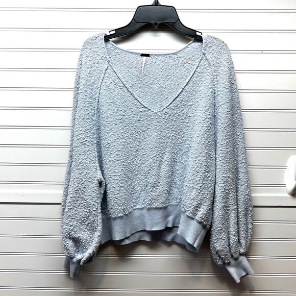 Free People Found My Friend V-neck Sweater Nubby Texture Oversized Size XS - Picture 1 of 12